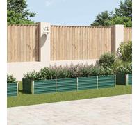 vidaXL Green Raised Garden Bed - Galvanised Steel Planter for Outdoor, Perfect for Decorating Garden, Balcony, Patio