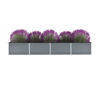 vidaXL Garden Raised Bed Galvanised Steel 320x80x45 cm Grey