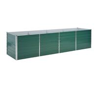 vidaXL Garden Raised Bed Galvanised Steel 320x80x77cm Green Flower Box Raised Bed