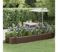 vidaXL Garden Raised Bed Galvanised Steel 322x100x36 cm Brown