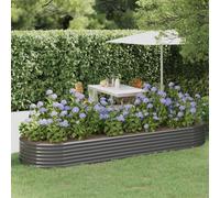 Vidaxl Garden Raised Bed Galvanised Steel 322X100X36 Cm Grey