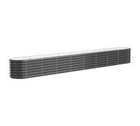 vidaXL Garden Raised Bed Flower Stand Pot Plant Tray Balcony Flower Box Plant Pot Stand Patio Planter Box Galvanised Steel 332x40x36 cm Anthracite