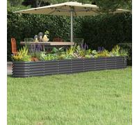 vidaXL Anthracite Oval-Shaped Powder-Coated Steel Garden Raised Bed Planters - Durable Outdoor/Indoor Metal Raised Beds for Vegetables/Flowers/Herbs