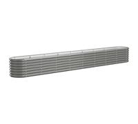 vidaXL Garden Raised Bed Galvanised Steel 332x40x36 cm Grey