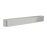 vidaXL Garden Raised Bed Flower Stand Pot Plant Tray Balcony Flower Box Plant Pot Stand Patio Planter Box Galvanised Steel 332x40x36 cm Silver
