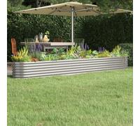 vidaXL Garden Raised Bed Galvanised Steel 332x40x36 cm Silver