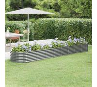vidaXL Garden Raised Bed Galvanised Steel 368x80x36 cm Grey