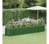 vidaXL Garden Raised Bed Powder-coated Steel 368x80x68 cm Green, Green