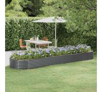 (anthracite, 396 x 100 x 36 cm) vidaXL Garden Planter Patio Flower Pot Raised Garden Bed Powder-coated Steel