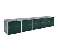vidaXL Garden Raised Bed - Galvanised Steel, Green, 400x80x45cm - Outdoor Durable Planter Pot for Flowers, Vegetables and Herbs