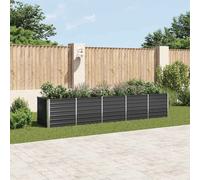 vidaXL Garden Raised Bed Galvanised Steel 400x80x77 cm Anthracite