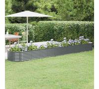 vidaXL Garden Raised Bed Powder-coated Steel 440x80x36 cm Anthracite, Grey
