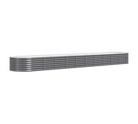 vidaXL Garden Raised Bed Flower Stand Pot Plant Tray Balcony Flower Box Plant Pot Stand Patio Planter Box Galvanised Steel 440x80x36 cm Anthracite