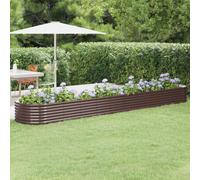 (brown, 440 x 80 x 36 cm) vidaXL Garden Planter Patio Flower Pot Raised Garden Bed Powder-coated Steel