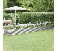 Vidaxl Garden Raised Bed Galvanised Steel 440X80X36 Cm Silver