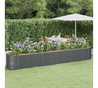 (anthracite, 440 x 80 x 68 cm) vidaXL Garden Planter Patio Flower Pot Raised Garden Bed Powder-coated Steel
