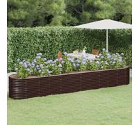 (brown, 440 x 80 x 68 cm) vidaXL Garden Planter Patio Flower Pot Raised Garden Bed Powder-coated Steel