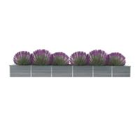 vidaXL Garden Raised Bed Galvanised Steel 480x80x45 cm Grey