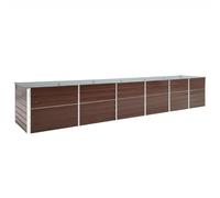 vidaXL Galvanised Steel Raised Garden Bed 480x77cm - Brown Rectangular Outdoor Planter Box for Flowers, Vegetables, Patio/Garden/Backyard Cultivation