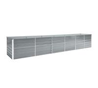 vidaXL Garden Raised Bed Sturdy Weather Resistant Practical Outdoor Raised Bed Pot Flower Plant Vegetable Herb Box Galvanised Steel 480x80x77cm Grey