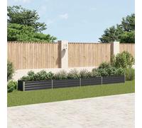 vidaXL Garden Raised Bed Galvanised Steel 600x80x45 cm Anthracite