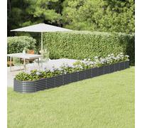 vidaXL Garden Raised Bed Galvanised Steel 620x80x36 cm Anthracite