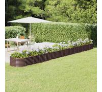 (brown, 620 x 80 x 36 cm) vidaXL Garden Planter Patio Flower Pot Raised Garden Bed Powder-coated Steel