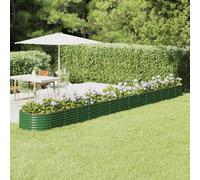 vidaXL Garden Raised Bed Powder-coated Steel 620x80x36 cm Green