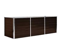vidaXL Garden Raised Bed Brown 240x80x77cm Galvanised Steel Planter Flower Box