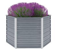 vidaXL Garden Raised Bed Galvanised Steel 129x129x77 cm Grey
