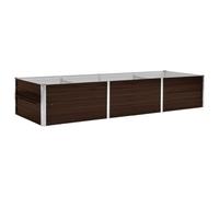 vidaXL Garden Raised Bed Galvanised Steel Open Bottom Heavy Duty Outdoor Backyard DIY Raised Bed Flower Vegetable Box Basket Brown 240x80x45cm
