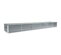 vidaXL Garden Raised Bed - Galvanised Steel Outdoor Planter Pot in Grey - Ideal for Flowers, Herbs & Vegetable Plantation - 480x80x45 cm