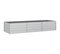 vidaXL Garden Raised Bed - Galvanized Steel Planter 240x80x45 cm for Outdoor Garden, Patio Space, Weather-Resistant Metal Flower Box, Silver Rectangular Pot