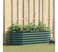 vidaXL Garden Raised Bed Oval - Green 160x80x44 cm - Galvanized Steel Outdoor Planter