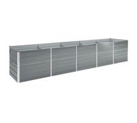 vidaXL Garden Raised Bed in Durable Galvanised Steel - Outdoor Weather-Resistant Planter Box for Flowers, Herbs & Vegetables, Easy Assembly, 400x80x77 cm, Grey