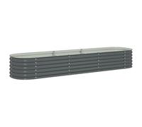 vidaXL Garden Raised Bed 320x80x44 cm Galvanised Steel Grey NEW