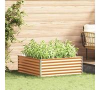vidaXL Garden Raised Bed Light Brown 98 x 100 x 36 cm Galvanised Steel