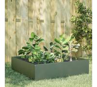 vidaXL Garden Raised Bed Outdoor Planter Pot Flower Box Olive green Steel