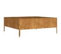 vidaXL Corten Steel Raised Garden Bed - Durable, Anti-Corrosive Flower Box with Open-Bottom Design for Healthier Plants - Rusty Brown, 100x100x41cm