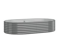 vidaXL Garden Raised Bed, Outdoor Powder-coated Steel Plant Container, Rust-Resistant, Ample Space, Grey, 175x100x36 cm