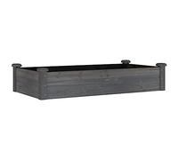 vidaXL Garden Raised Bed, Outdoor Raised Planter with Liner, Planter Pot for Vegetable Fruit, Flower Bed for Yard, Grey Solid Wood Pine