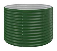 vidaXL Garden Raised Bed Powder-coated Steel 100x100x68 cm Green Flower Box