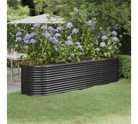vidaXL Garden Raised Bed Powder-coated Steel 296x80x68 cm Anthracite UK