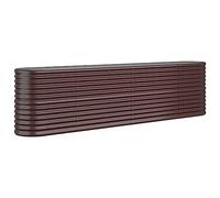 vidaXL Garden Raised Bed - Powder-Coated Steel Planter 260 x 40 x 68 cm - Brown, Weather-Resistant Flower Box for Outdoor Gardening