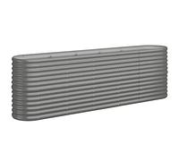 vidaXL Garden Raised Bed Powder-coated Steel 224x40x68 cm Grey UK GF0