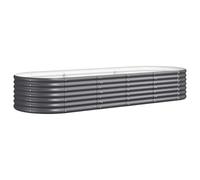 (anthracite, 224 x 80 x 36 cm) vidaXL Garden Planter Patio Flower Pot Raised Garden Bed Powder-coated Steel