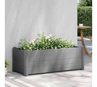 vidaXL Stone Grey Garden Raised Bed - Rectangular Outdoor/Indoor Planter Box, 100x43x35cm, 80L Capacity, Polypropylene, Weather-