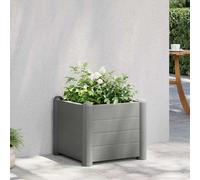 Garden Planter Raised Bed Stone Grey PP 43x43x35cm 30L Draining UV Weatherproof