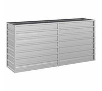 vidaXL Garden Raised Bed - Rectangular Galvanized Steel Silver Planter - Durable Outdoor Planting Box for Flowers, Vegetables, Herbs - 160x40x77 cm Size