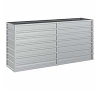 vidaXL Garden Raised Bed - Rectangular Galvanized Steel Silver Planter - Durable Outdoor Planting Box for Flowers, Vegetables, Herbs - 160x40x77 cm Size